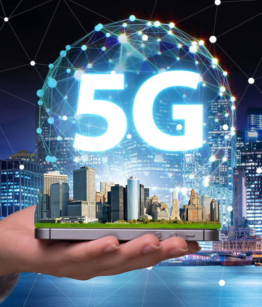 The 5g concept of internet connection technology - Photo, Image