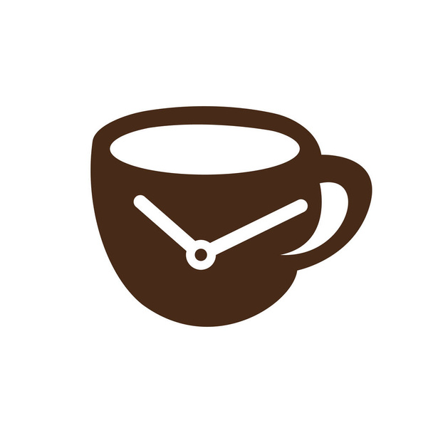 Coffee time vector logo design. Coffee cup time clock concept design. - Vettoriali, immagini