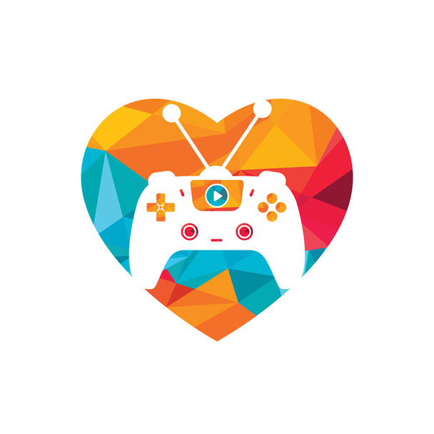Gaming tv vector logo design. Television and Gamepad icon vector design. - Vector, Image