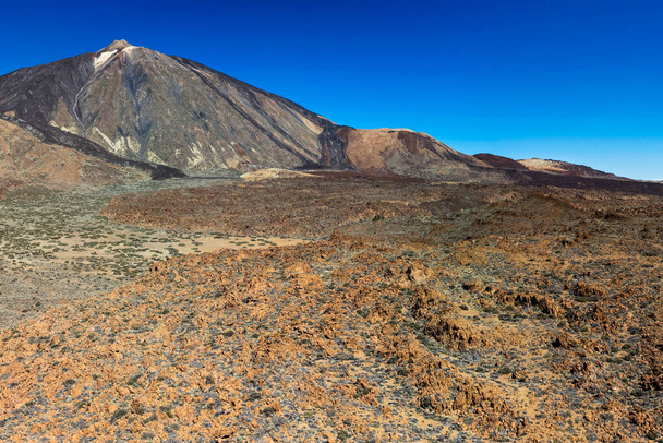 Mountain Teide National Park Tenerife. Canary Islands. Volcano crater peak highest in Spain.  - Fotoğraf, Görsel