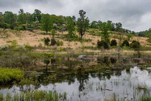 Beaver Pond Below Little Round Top, Gettysburg National Military park, Pennsylvania, USA - Photo, Image