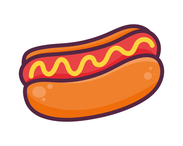 Hot Dog Fast Food Ikone - Vektor, Bild