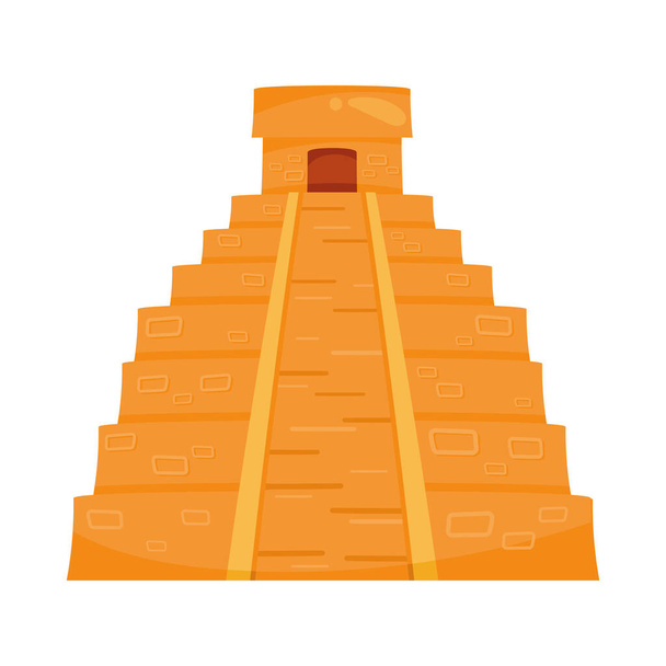 pyramid mayan culture mexica icon - Vektör, Görsel
