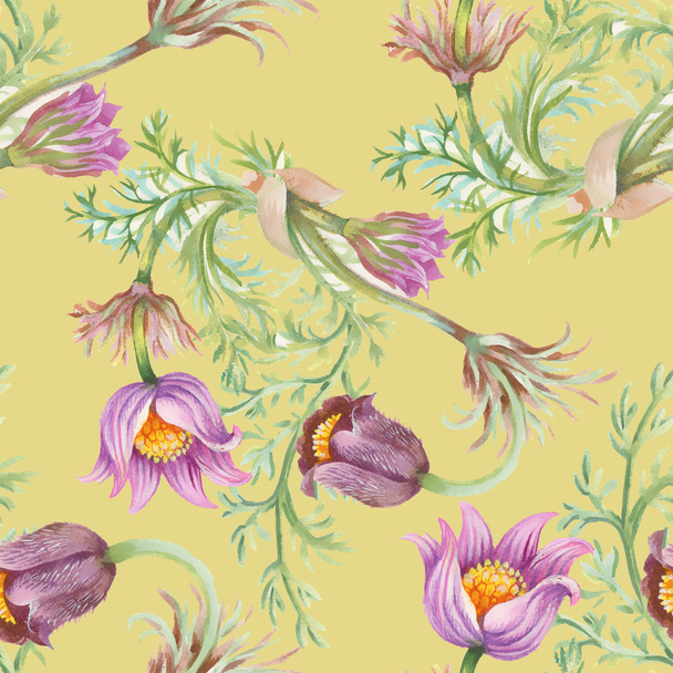 Watercolor  flowers  pattern - Фото, зображення