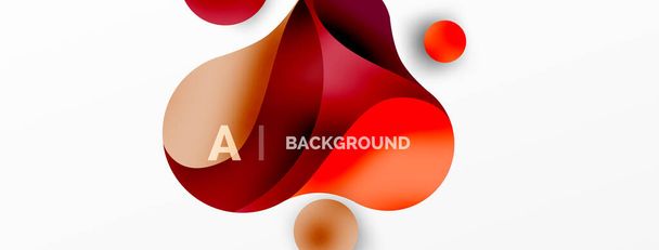 Flowing geometric shapes minimalist abstract background. Round shapes and circles. Wallpaper for concept of AI technology, blockchain, communication, 5G, science, business - Vector, imagen