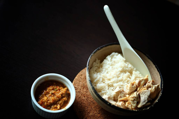 Steam Chicken with Rice . THAI food home made - Φωτογραφία, εικόνα