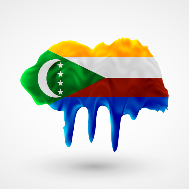 Flag of Comoros painted colors - Vector, Image