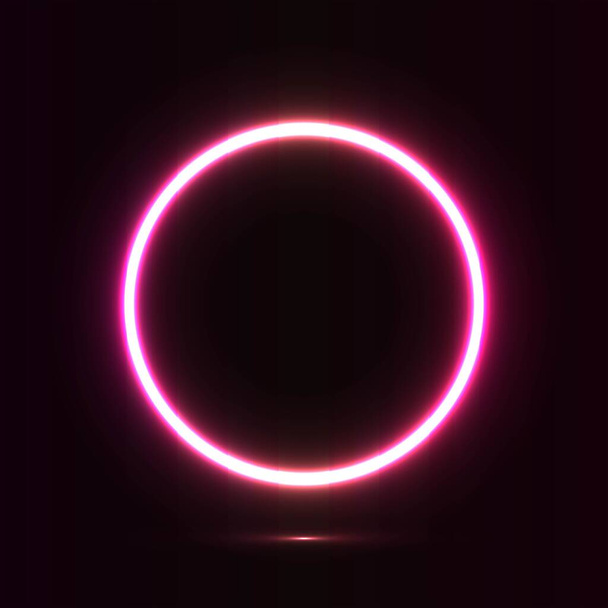 neon glowing circle for banner illustrator vector - Vektor, obrázek