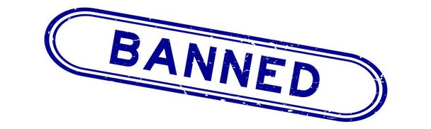 Grunge azul prohibido sello de goma palabra sobre fondo blanco - Vector, Imagen