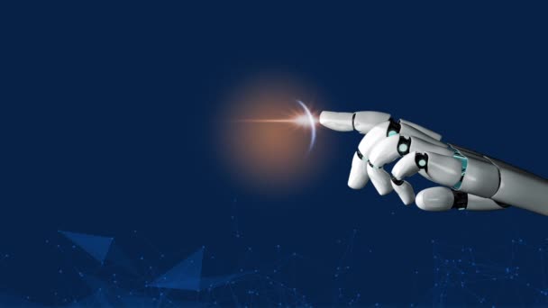 Футуристический робот, искусственный интеллект, развитие технологий AI и концепция машинного обучения. Глобальные роботизированные бионические научные исследования для будущего человеческой жизни. 3D-рендеринг. - Кадры, видео