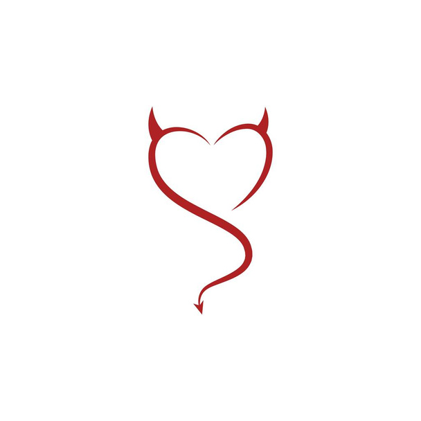 Teufelsherz Ikone Logo Design Illustration Vorlage - Vektor, Bild