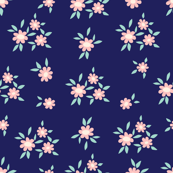 Bezešvé dekorativní vzory s květinkami. Tisk pro textil, tapety, obaly, povrch. Pro módní tkaniny. - Vektor, obrázek
