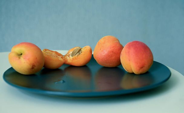 close-up shot of ripe fresh  apricots - Photo, Image