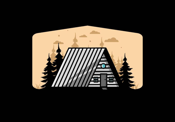 Illustration design of a vintage wood cabin - Vektor, obrázek