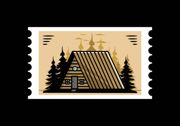 Illustration design of a vintage wood cabin - Vektor, obrázek