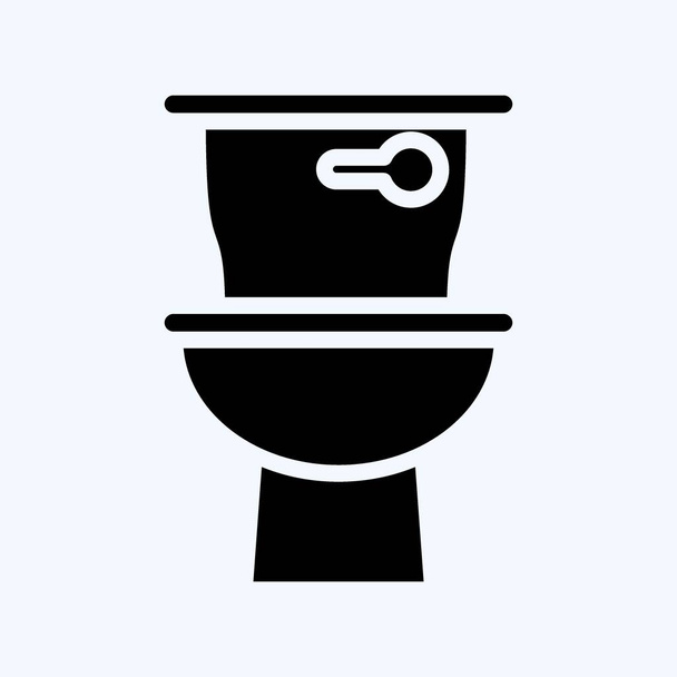 Toaleta ikony. nadaje się do symbolu dzieci. Styl glifowy. prosty projekt można edytować. wektor wzorca projektu. prosta ilustracja - Wektor, obraz
