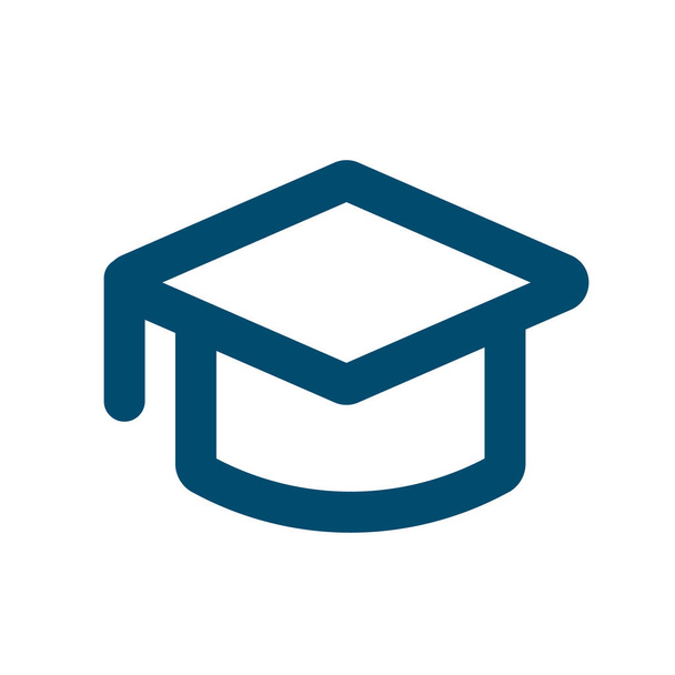 Education Icon. Graduation cap. Editable vector. - Vector, Imagen