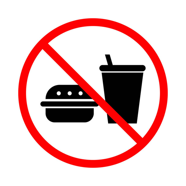 Žádné jídlo a pití. Jídlo nebo pití zakázáno. Upravitelný vektor. - Vektor, obrázek