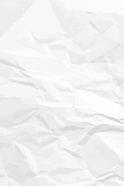 White lean crumpled paper background. Vertical crumpled empty paper template for posters and banners - Vettoriali, immagini