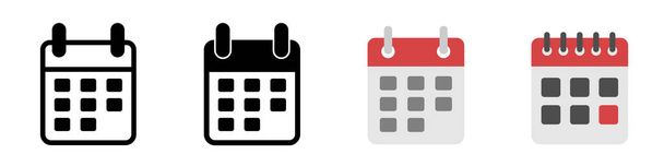 Calendars icon set. Vector clipart isolated on white background. - Vecteur, image
