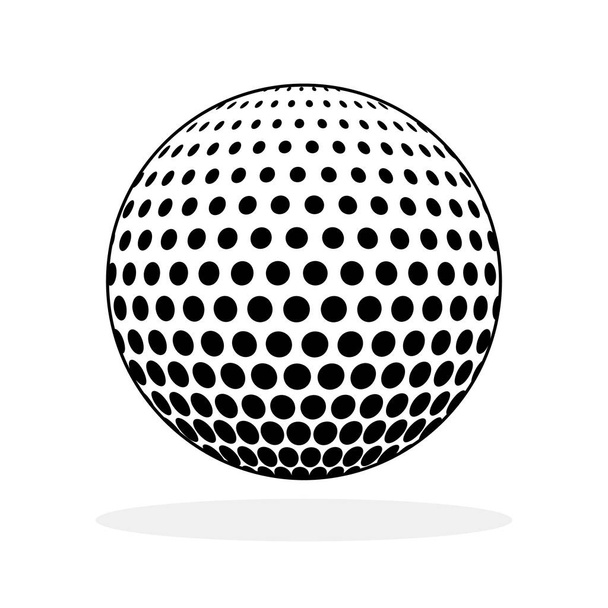 Golf topu ikonu. Golf topu izole edilmiş ikon. Golf topu sembolü. Siyah vektör illüstrasyonu. - Vektör, Görsel