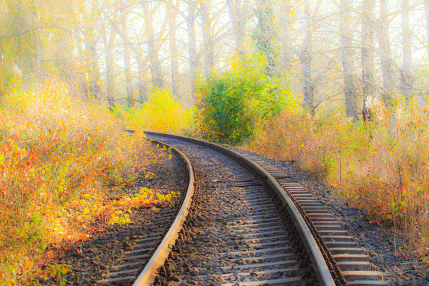 Scénické železnici na podzim - Fotografie, Obrázek