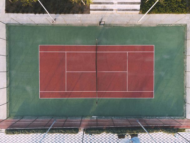 Aerial view of a tennis court. - Φωτογραφία, εικόνα