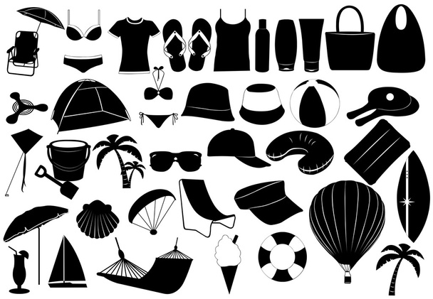Illustration of summer vacation objects - Vector, Image