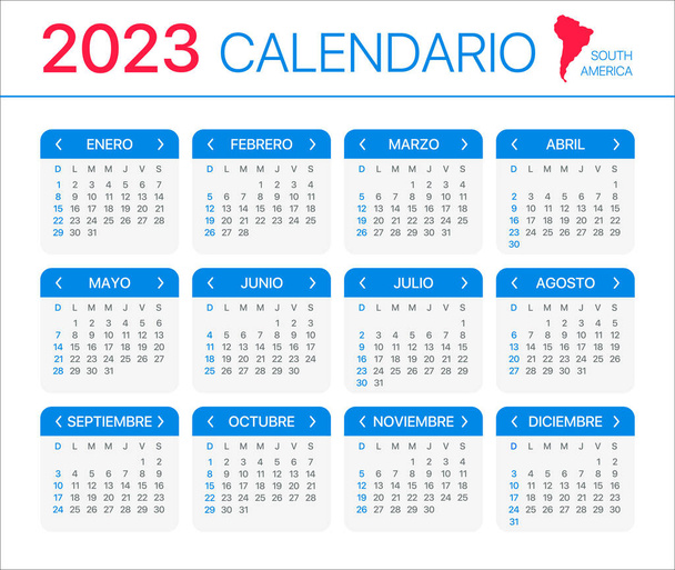 2023 calendar - Spanish Version - Vector Template - Vector, Image