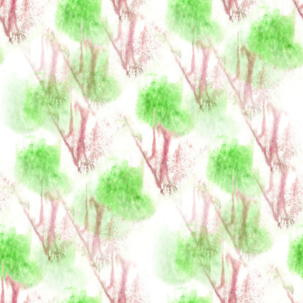 アーティストの緑、白い、赤いシームレスな水彩壁紙テクスチャ o - 写真・画像