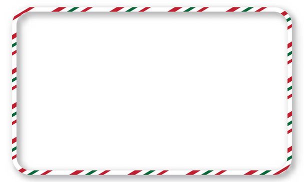 Karkkitangon kehykset jouluna. raidallinen raja kopiokoneen kanssa. Suorakulmion tausta bannerin tai joulukortin. Vektori, loma taustakuva kuvitus - Vektori, kuva
