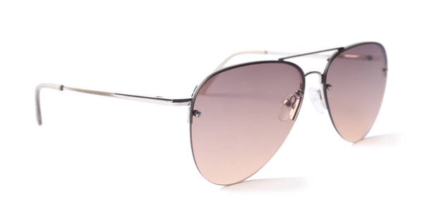 New stylish aviator sunglasses isolated on white - Photo, image