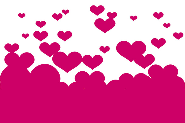 Background with pink hearts. - Vector, afbeelding