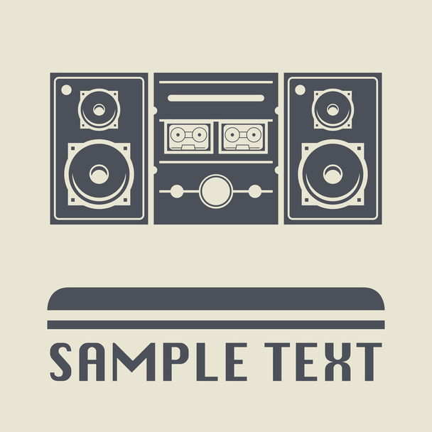 Cassette player icon or sign - Vector, afbeelding