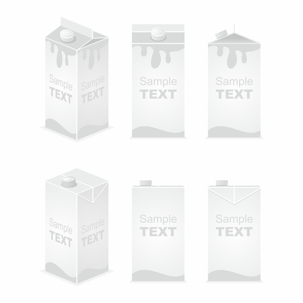 Πρότυπο πακέτο κουτί γάλα ή χυμό - Διάνυσμα, εικόνα