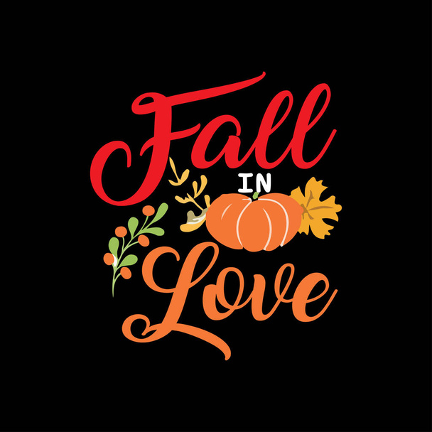 Autumn Fall typography T shirt design vector - Vektör, Görsel