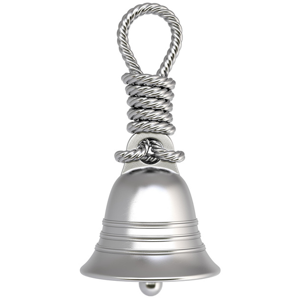Silver bell on a rope - Foto, Imagen
