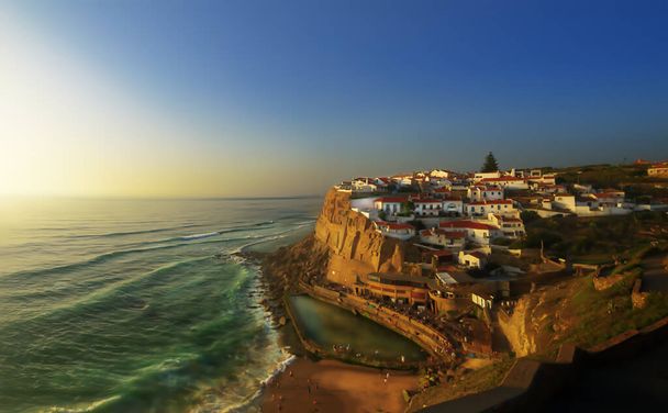 Landscape with a Portuguese village on the Atlantic coast - Φωτογραφία, εικόνα