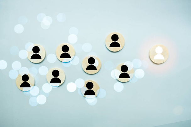 Choose people standing out from the crowd. Recruitment or talent management in corporate concept. - Fotoğraf, Görsel