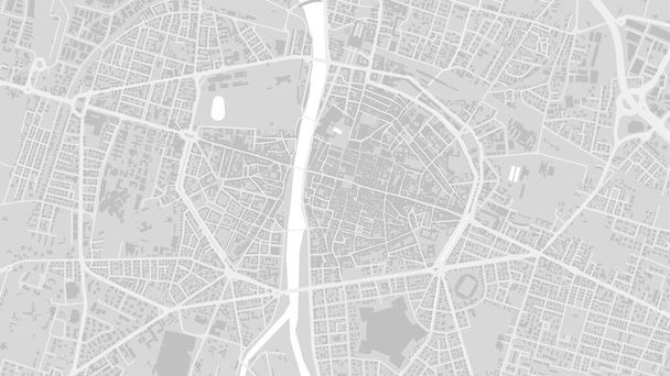 White and light grey Parma City area vector background map, streets and water cartography illustration. Widescreen proportion, digital flat design streetmap. - Vektor, obrázek