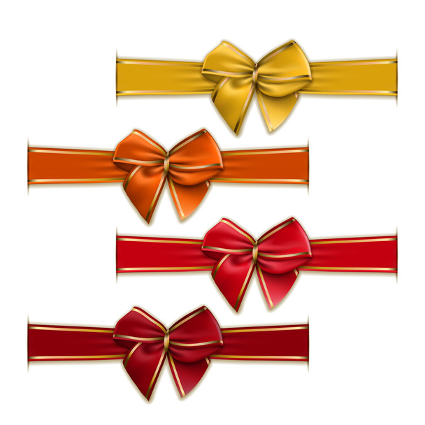 Set of silk  bows - Vector, Image