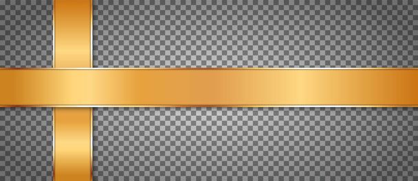 gold colored banners with gold frame on transparent background - vector design element - Vektori, kuva
