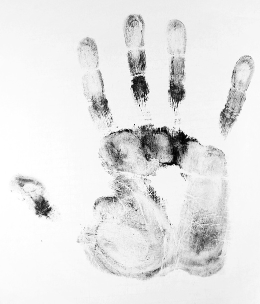 Hand print isolated on white - Foto, Bild