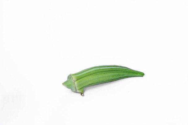 Fresh okra ( Lady Fingers ) isolated on a white background - Fotoğraf, Görsel