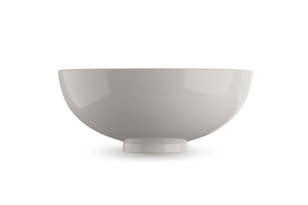 White bowl isolated on white background 3D rendering - Fotoğraf, Görsel