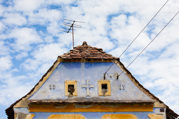 Οροφή του τυπικού σπιτιού σαξονικό σε Τρανσιλβανία Ρουμανία - Φωτογραφία, εικόνα