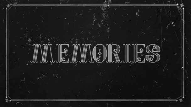 Memories - Vintage Intro. A re-created film frame from the silent movies era, showing an intertitle text - Memories. 4K. - Πλάνα, βίντεο