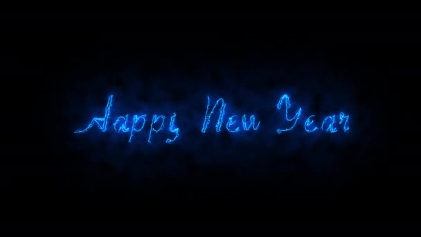 Happy new year text animated with sparkles effect. - Metraje, vídeo