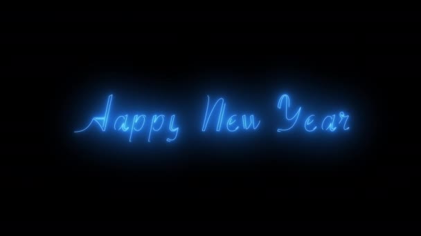 Happy new year text animated with sparkles effect. - Πλάνα, βίντεο
