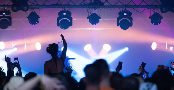 Konserdeki kalabalık - Yaz müzik festivali - Fotoğraf, Görsel